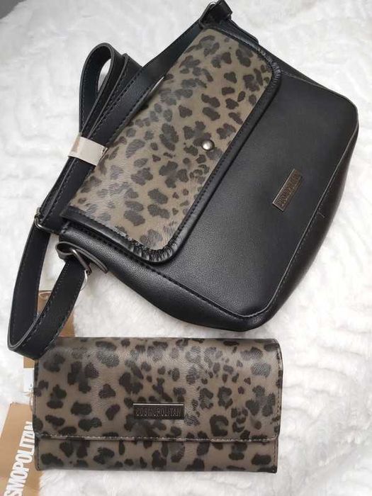 Torebka damska Cosmopolitan Elegancka Panterka Pasek Zatrzask