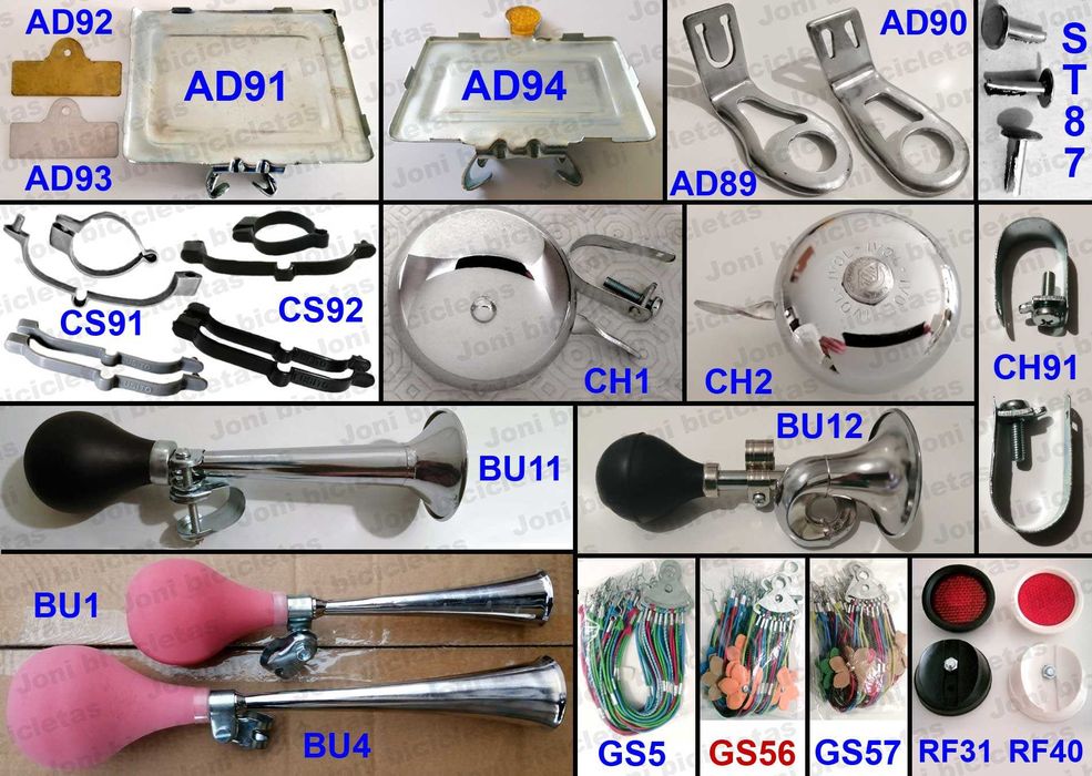 Acessórios de bicicleta pasteleira / clássicas