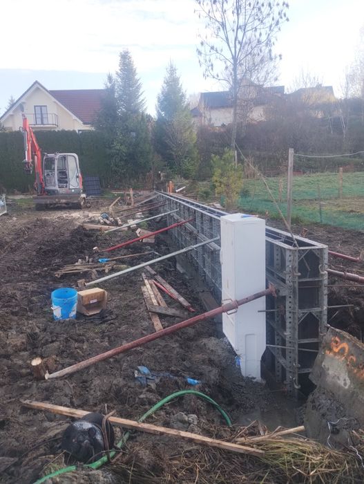 Mury oporowe zelbet zelbety fundamenty piwnice szalunki ścienne