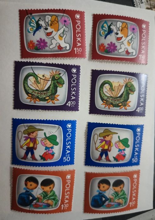 UnikatZestaw Znaczków Reksio Telesfor Bolek i Lolek Jacek i Agatka
