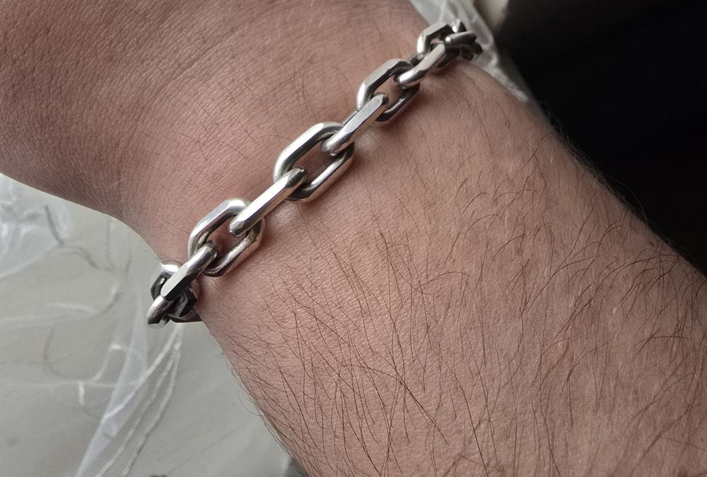 Браслет в стилі Cartier чоловічий срібло  925 новий якісне плетіння