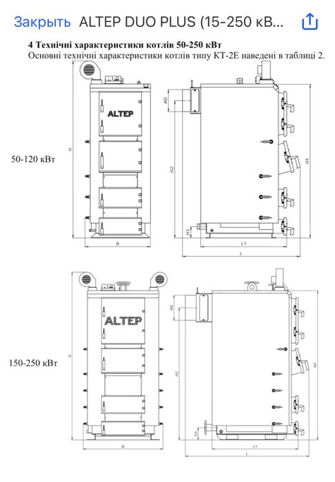 Котел ALTEP DuoPlus 62 кВт, твердопаливні котли АЛЬТЕП твердотопливные