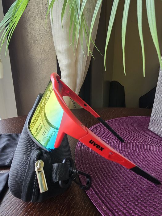 Okulary UVEX RED Sportowe UV400 MTB rowerowe trekking bieganie