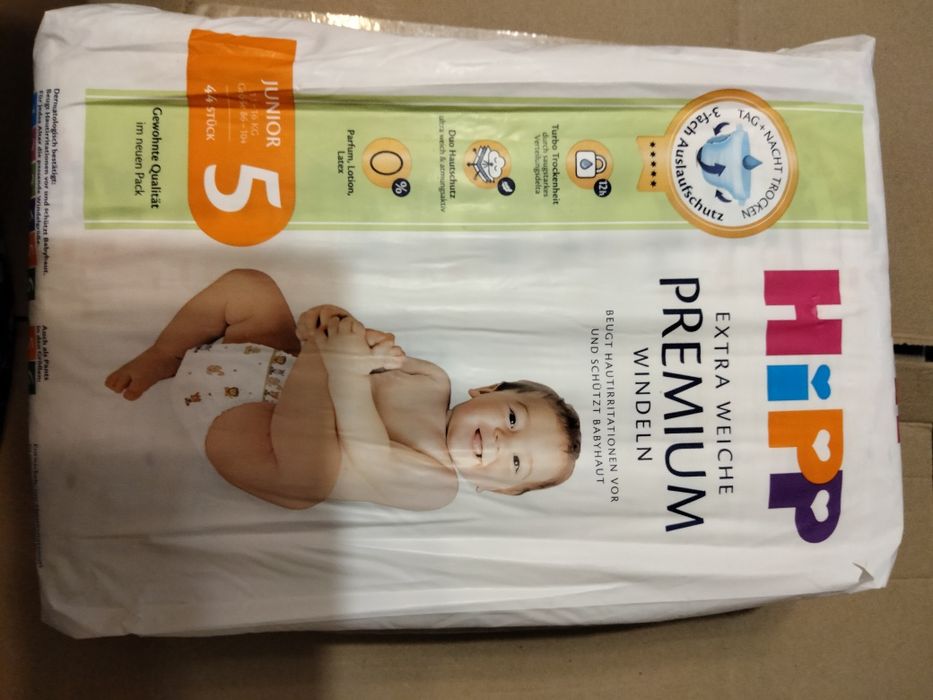 Памперсы, подгузники Hipp Premium, размер 5