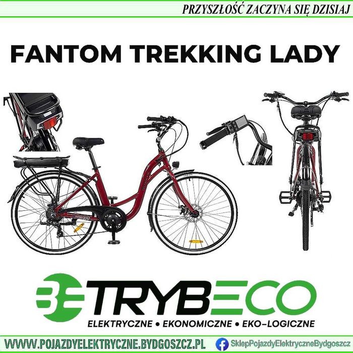 OKAZJA! Nowy rower elektryczny TrybEco FANTOM TREKKING LADY damski miejski