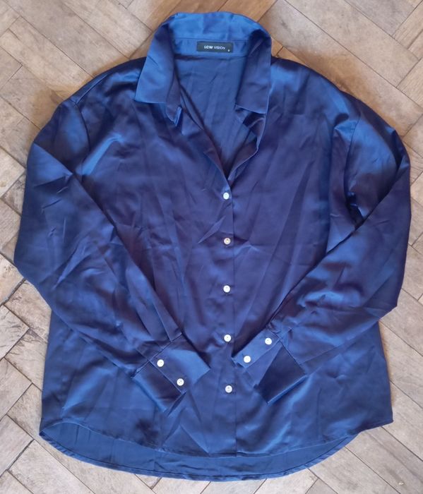 Рубашка синя сатинова