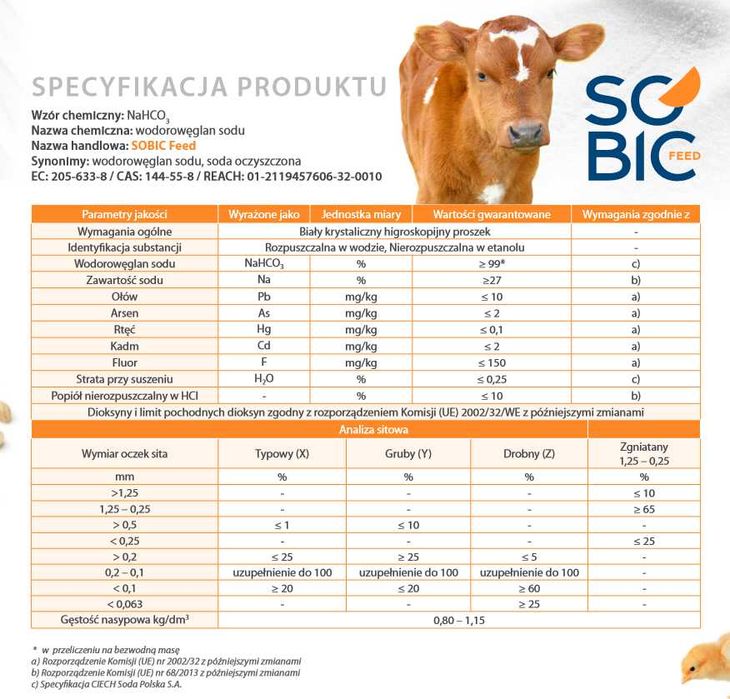 Kwaśny węglan sodu,wodoroweglan 25kg Sobic 1t - Polska
