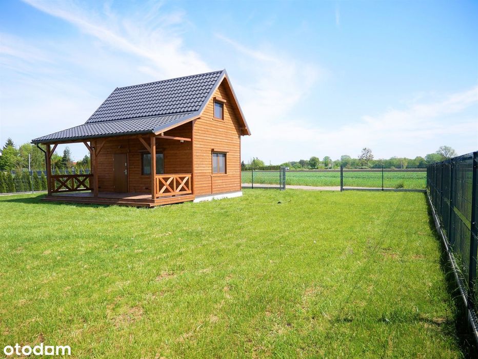 Domek całoroczny drewniany działka 912m2 Powidz ZAMIANA
