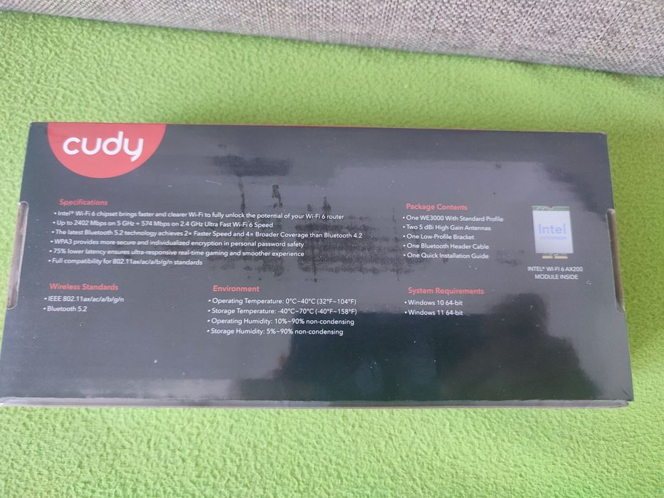 Cudy ax3000 wi-fi 6 bluetooth 5.2 Pcle adapter we3000 nowy okazja