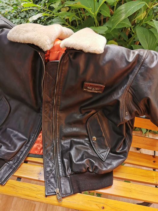 REDSKINS Oryginalna kurtka skórzana Pilotka BOMBERKA XXXL JAK NOWA