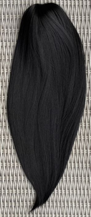 Premium Ultra włosy doczepiane, czarny, kucyk, treska, klamra 244.
