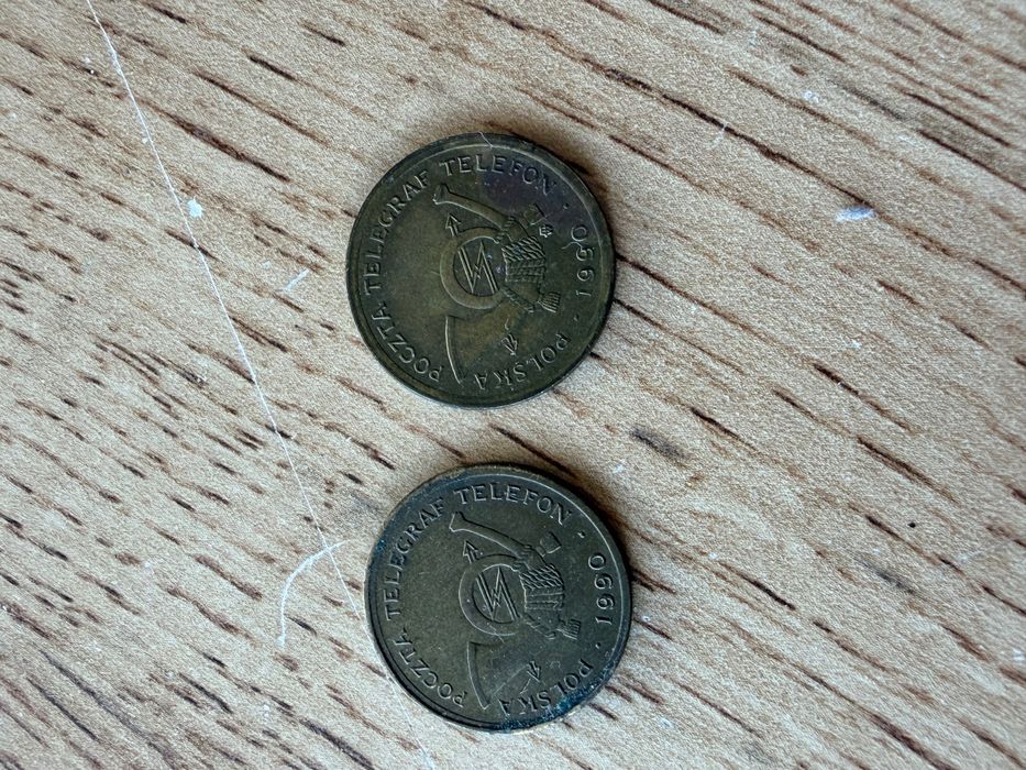 Żeton A na telefon z lat 90 tych