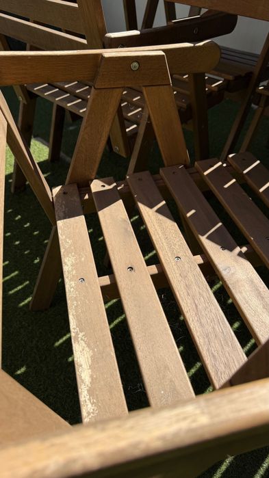 Conjunto de Jardim IKEA FALHOLMEN – Mesa + 4 Cadeiras + 4 Almofadas