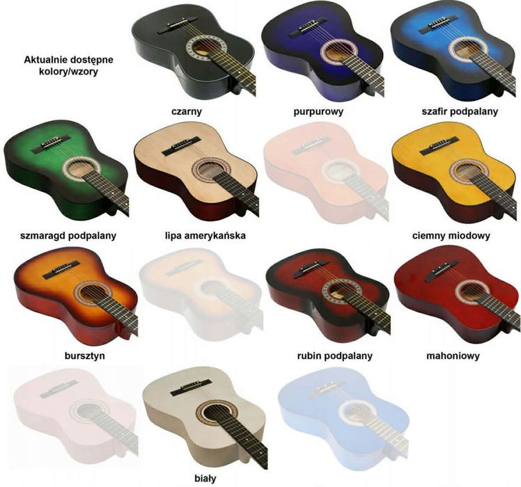 Gitara Akustyczna 3/4 dla Początkujących Klasyczna Gitara Młodzieżowa