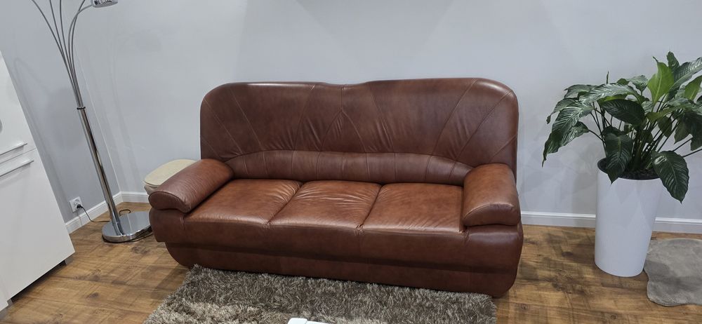 Komplet skorzany łóżka + 2 fotele