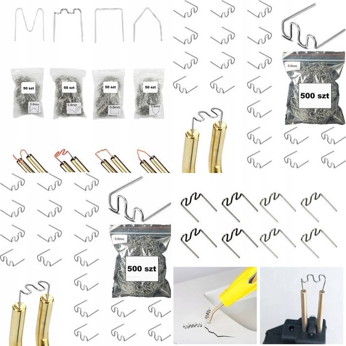 Spawarka Zgrzewarka Do Plastiku Zestaw 1200 Zszywek Lutownica Zszywark