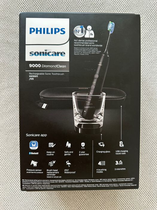 Szczoteczka soniczna Philips Sonicare 9000 HX9911/09 czarna