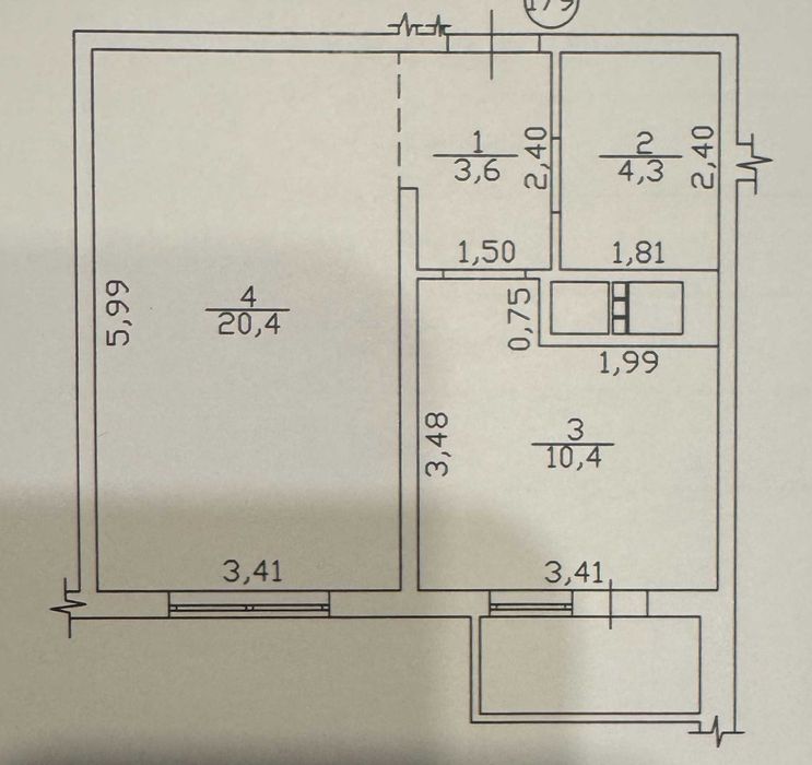 1-комнатная квартира по адресу ул. Спортивная (площадь 40 м²) - Atlanta.ua - фото 14