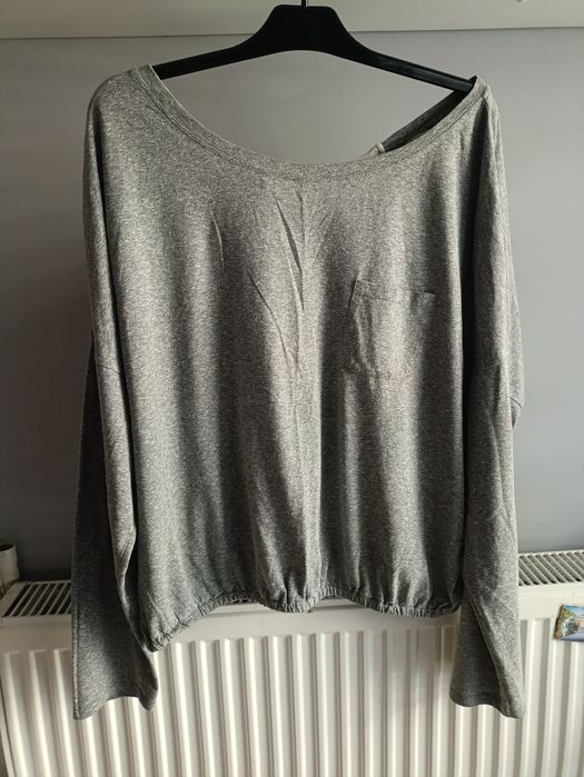 Szara bluza z wiązaniem na plecach xl