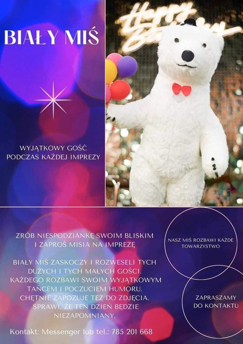 Imprezowe Misie BIAŁY-BRĄZOWY