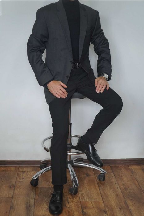 JOOP! marynarka męska rozmiar 52 Slim Fit grafitowa 98% wełna