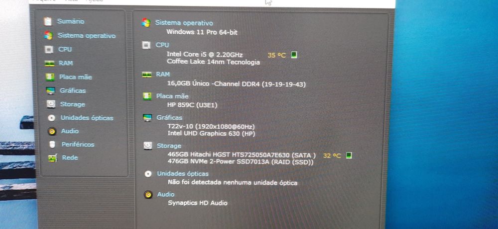 Mini-Pç Prodesk 600G4 9ªG|i5.9500T-3.7G|16G|NVMe-512G+HD500G|5G+BT|W11