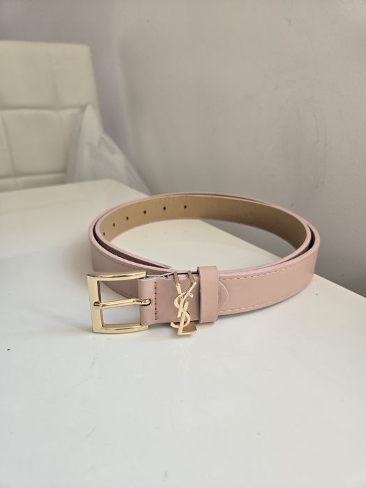 Pasek damski ysl pudrowy