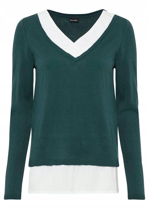 B.P.C sweter dzianinowy zielony 2w1 ^32/34