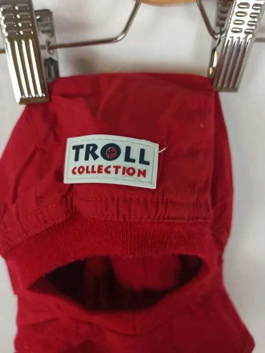 Wełniana czerwona kominiarka 49/50 Troll czapka zimowa 2 lata 3 lata
