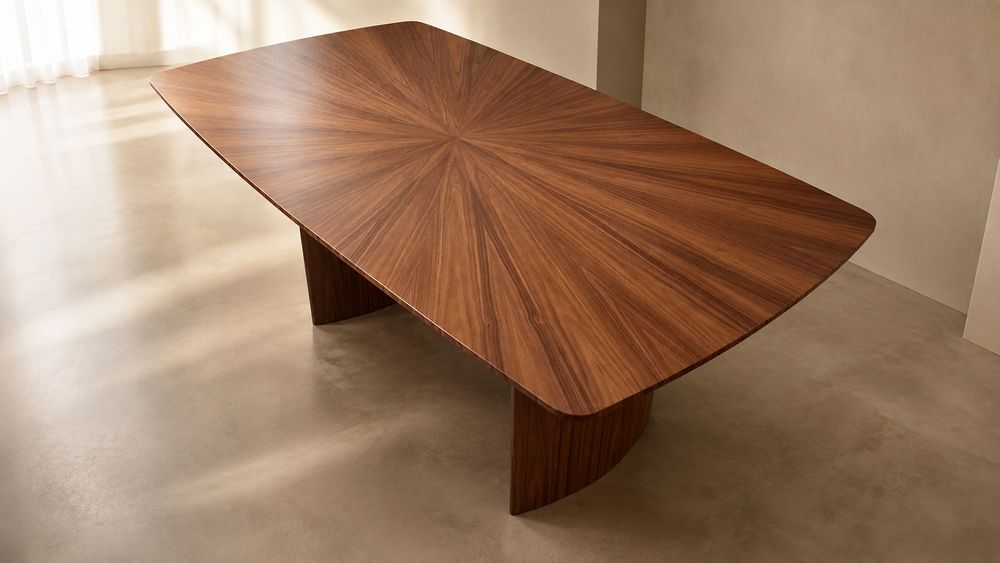 Mesa Jantar Fixa Nogueira c/ Maquetaria
