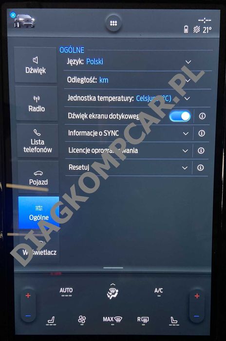 Navigacja SYNC 4 Ford F-150 Mustang Mach-e Egde 2022 USA - EU SYNC4