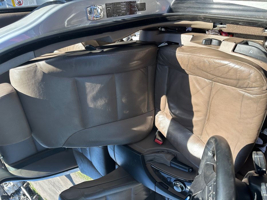 Fotele skóra BMW e60 brązowe Europa grzane komplet kawa z mlekiem