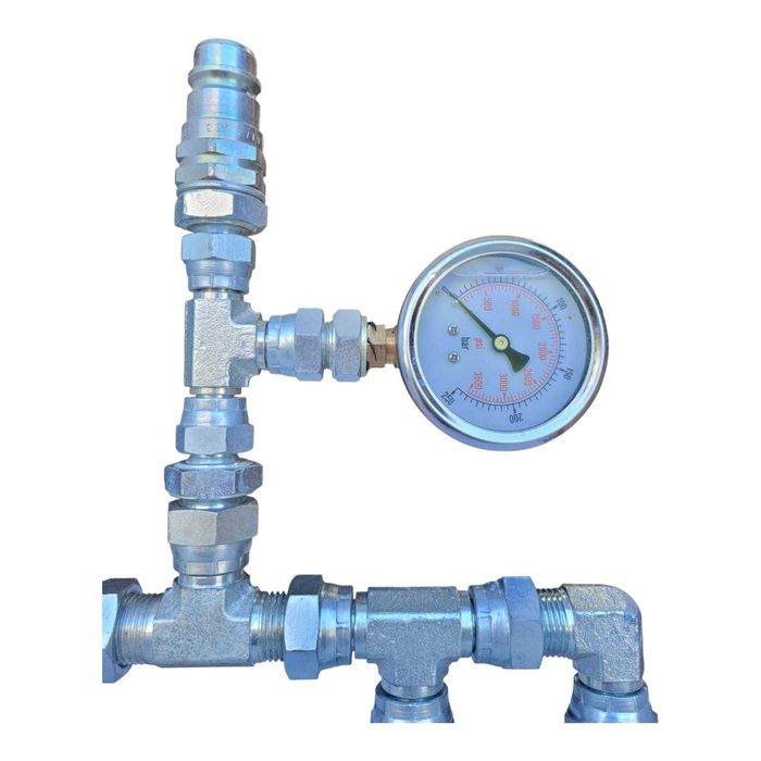 Kit de Engates Hidráulicos / CO₂ – 1 Entrada + 4 Saídas com Manómetro