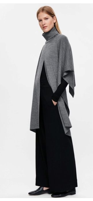 COS светр-пончо сірий