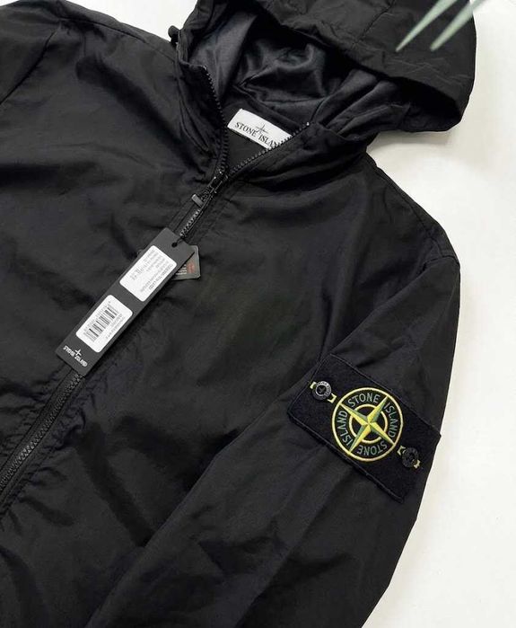 Нейлон 1ОО% | Куртка Черная Stone Island | Ветровка Стон Айленд