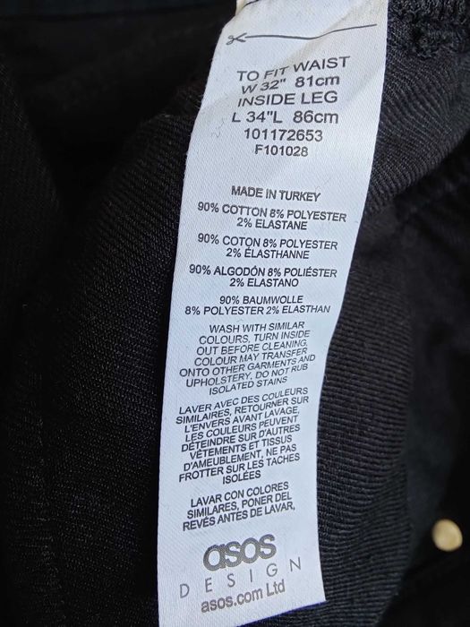Джинсы Asos jeans United Kingdom w32 stretch black.