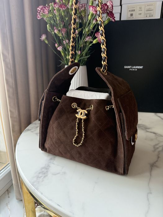 Torebka Chanel S25 Brown Suede