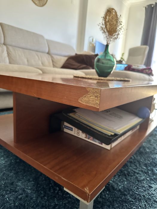 Mesa de centro de sala madeira maciça