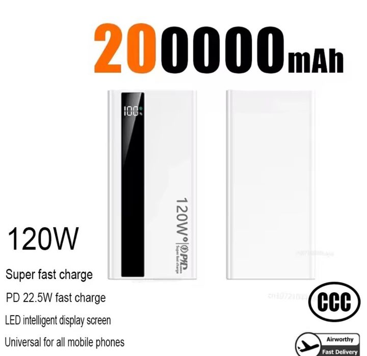 Продам Power Bank 20 000 mAh | 120W Super Fast Charge
Главное преимуще