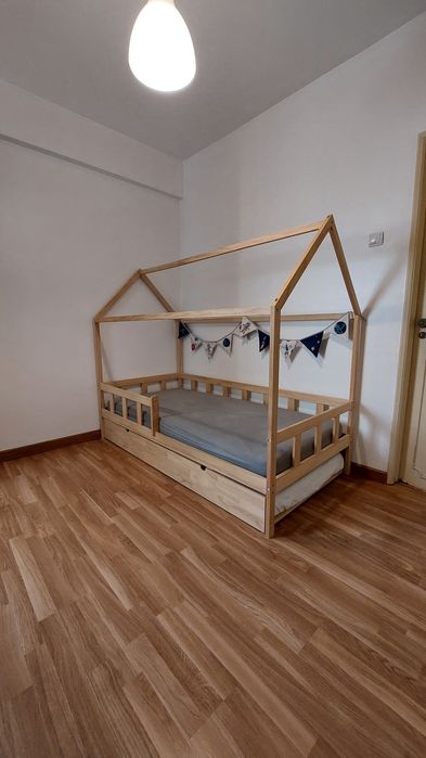 Cama ninho para colchão de 90 x 190 cm em madeira Kelly Kids