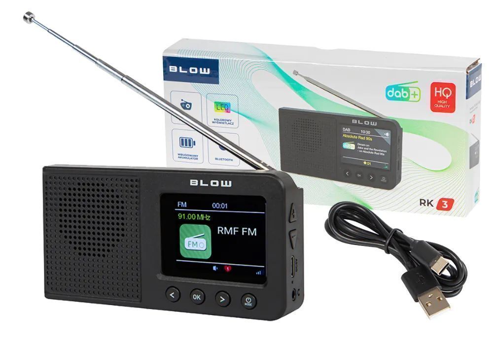 Radio kuchenne cyfrowe FM DAB+ przenośne BLOW RK3 Bluetooth 77-573#