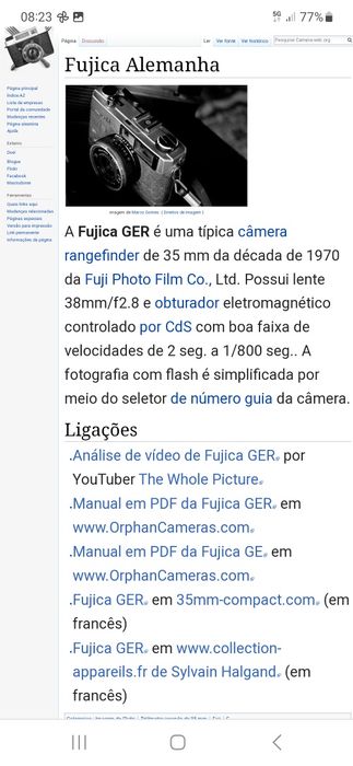 Máquina fotográfica FUJICAGer