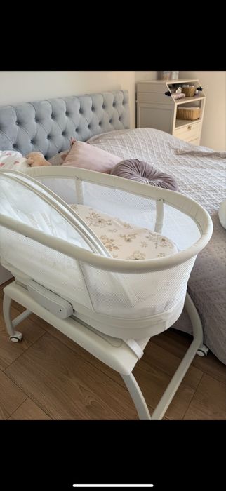 Łóżeczko dostawka kołyska Lionelo Coral White z wbudowaną wagą