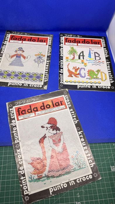 Revistas Antigas de Ponto de Cruz e Ponto em Cruz – Lote de 4 Exemplares