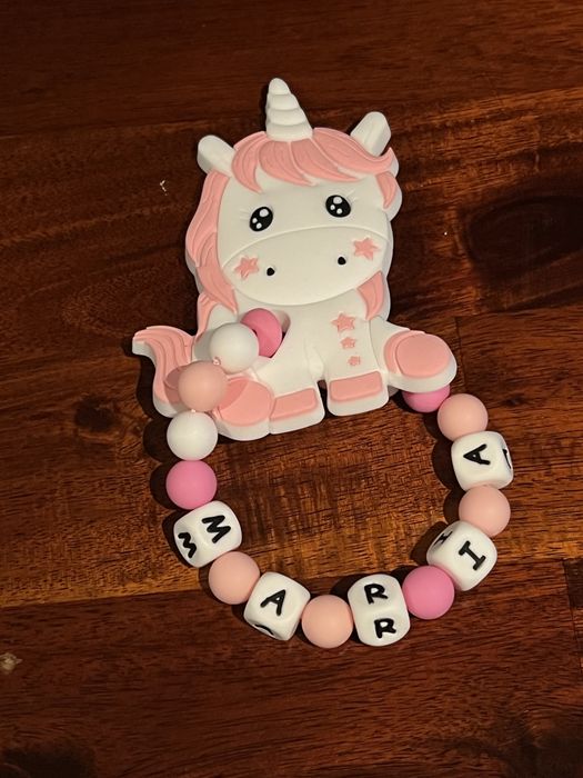 Pulseira com nome mordedor para bebe