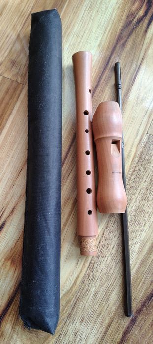 Flet prosty drewniany Hohner dwuczęściowy pokrowiec wycior