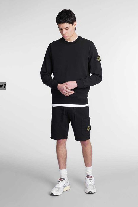 Якісний Світшот Stone Island Чорний (XS S M L XL)