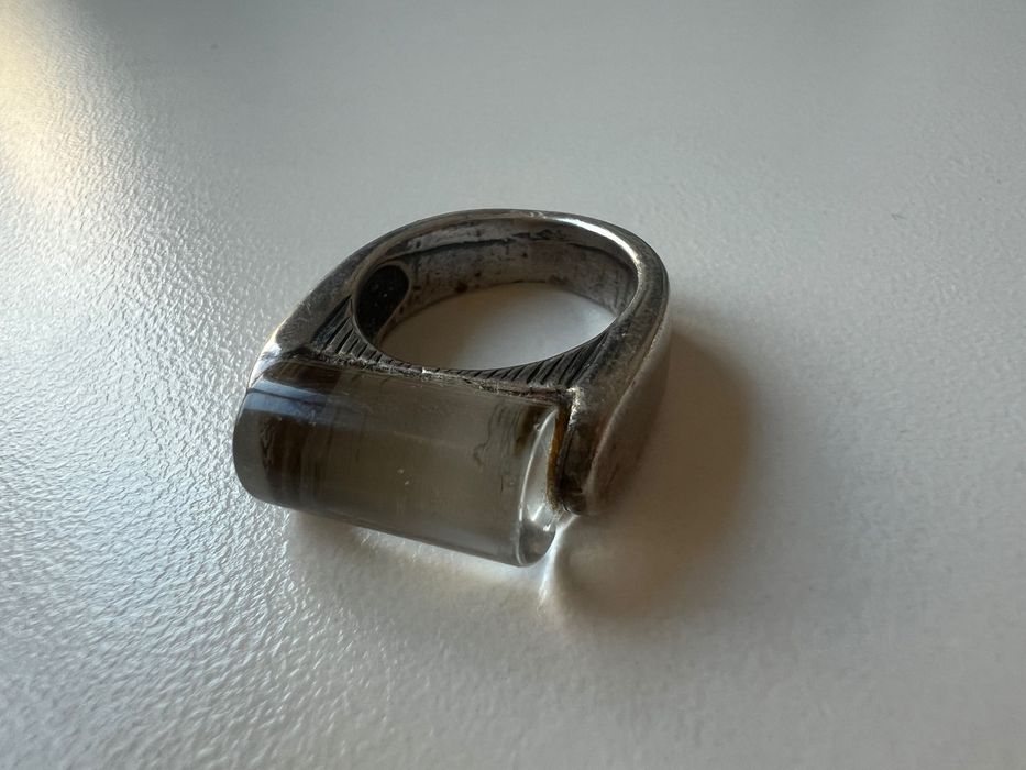 Oryginalny pierścionek, pr 925, z kryształem górskim