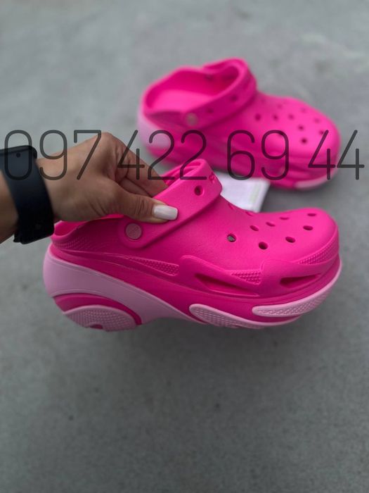 Жіночі сабо на платформі Crocs Bubble Crush Clog крокси Новинка літа