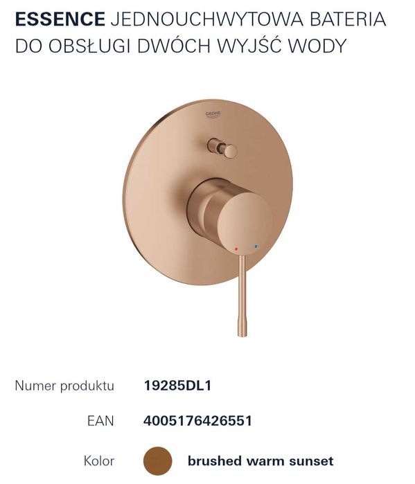 Bateria Grohe Essence New Brushed Warm Sunset